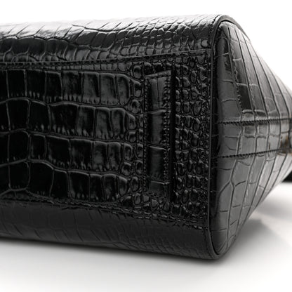 Givenchy Calfskin Crocodile Embossed Mini Antigona Black 10 of 10