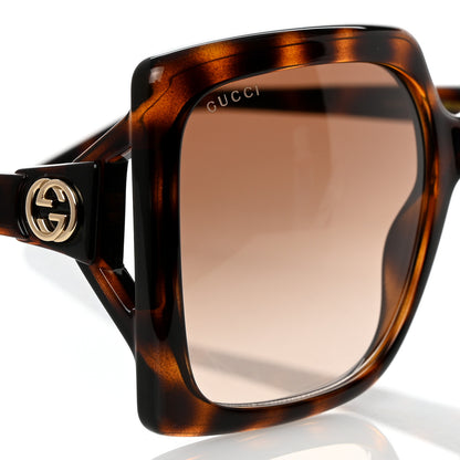 Gucci Acetate Square Frame Sunglasses GG0876S Tortoise 7 of 8