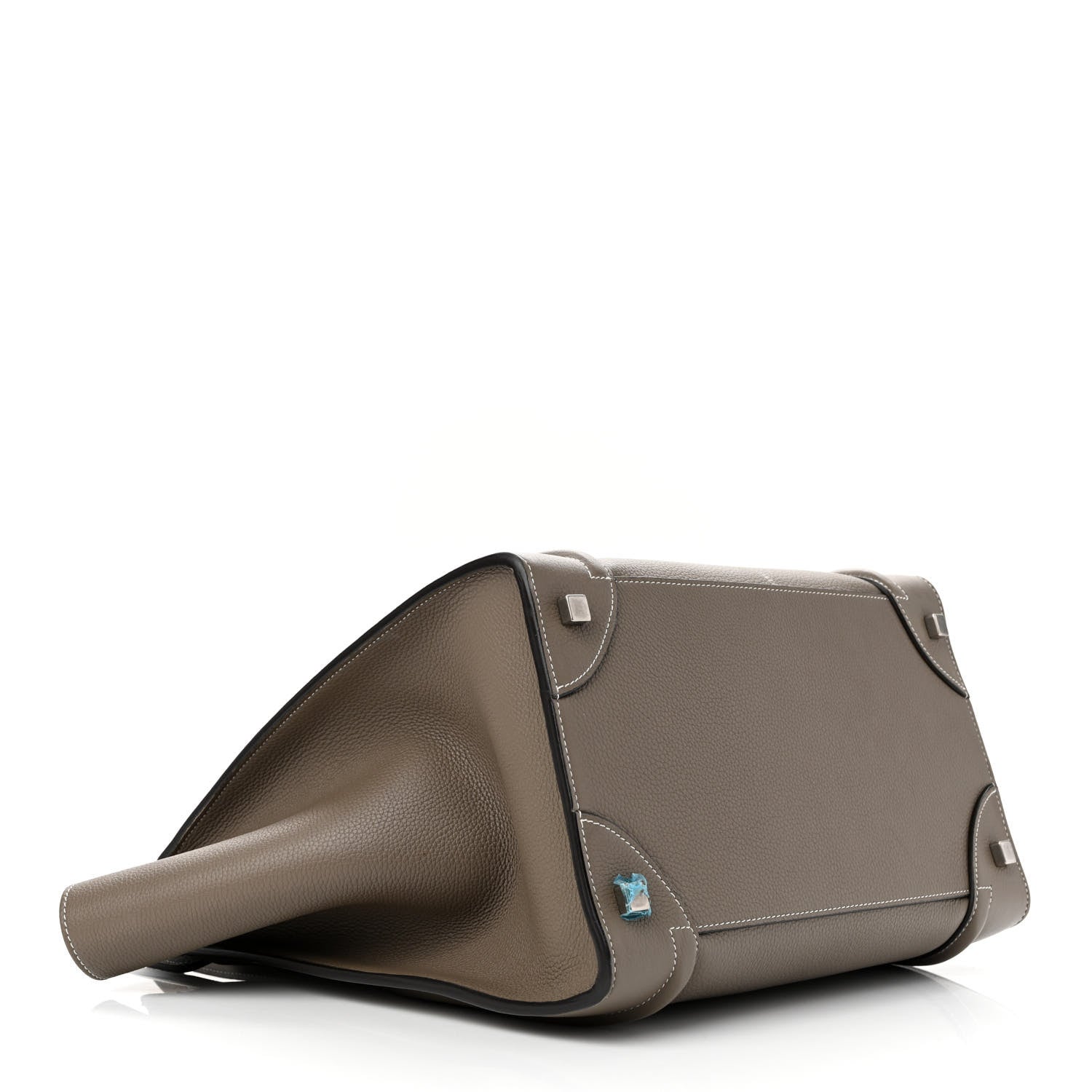 Celine Drummed Calfskin Mini Luggage Souris 4 of 11