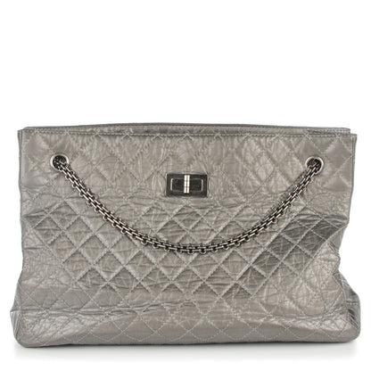 Chanel Aged Calfskin Quilted Reissue 2.55 Tote Dark Silver 1 of 7
