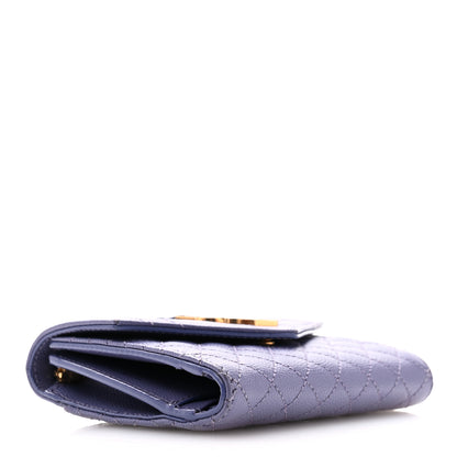 Saint Laurent Grain De Poudre Mixed Matelasse Triquilt Monogram Compact Tri Fold Wallet Dark Wisteria 4 of 9