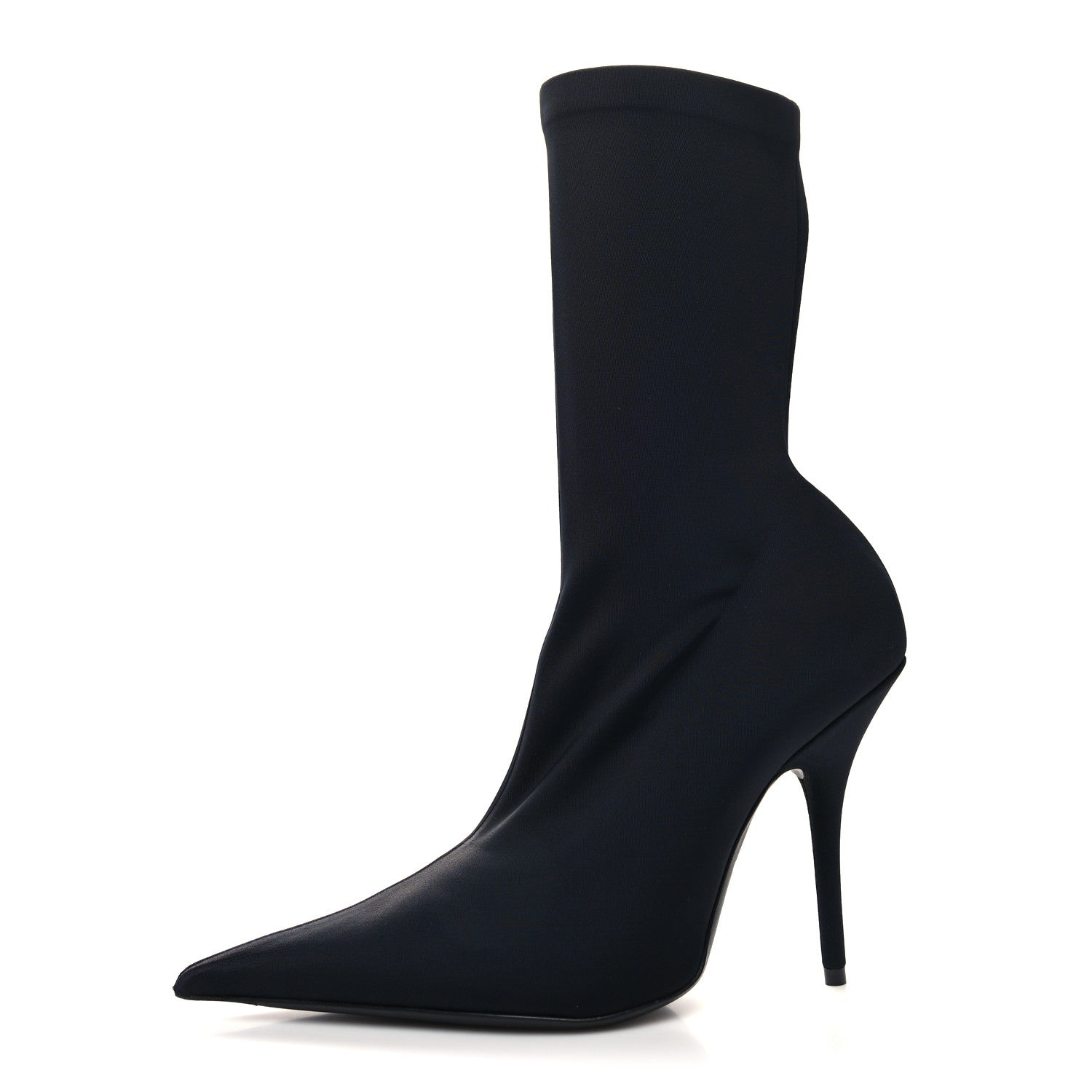 Balenciaga Matte Spandex Pointed Toe Knife 110mm Ankle Boots 38 Black 1 of 6
