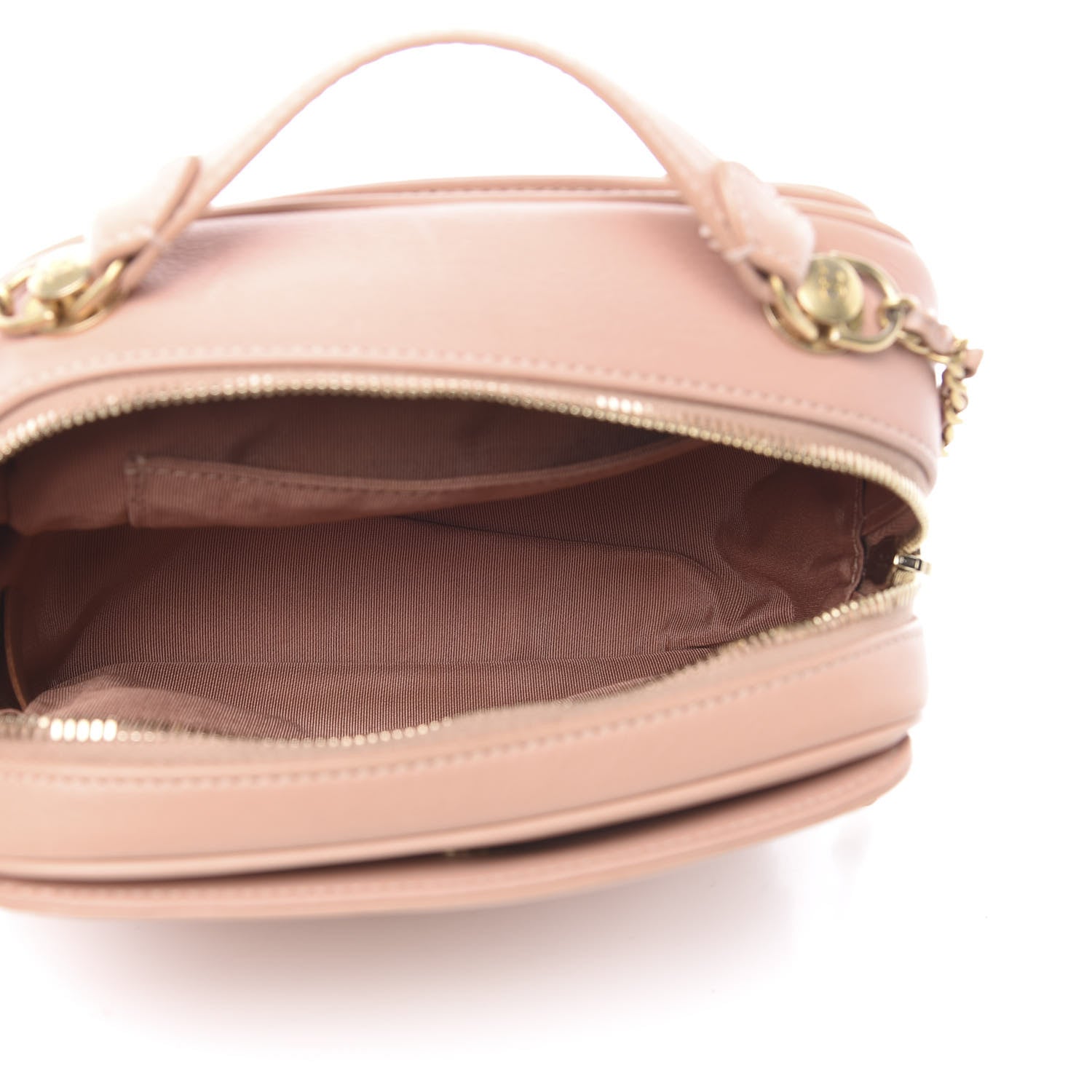 Chanel Calfskin Quilted CC Small Vanity Case Dark Beige 5 of 11
