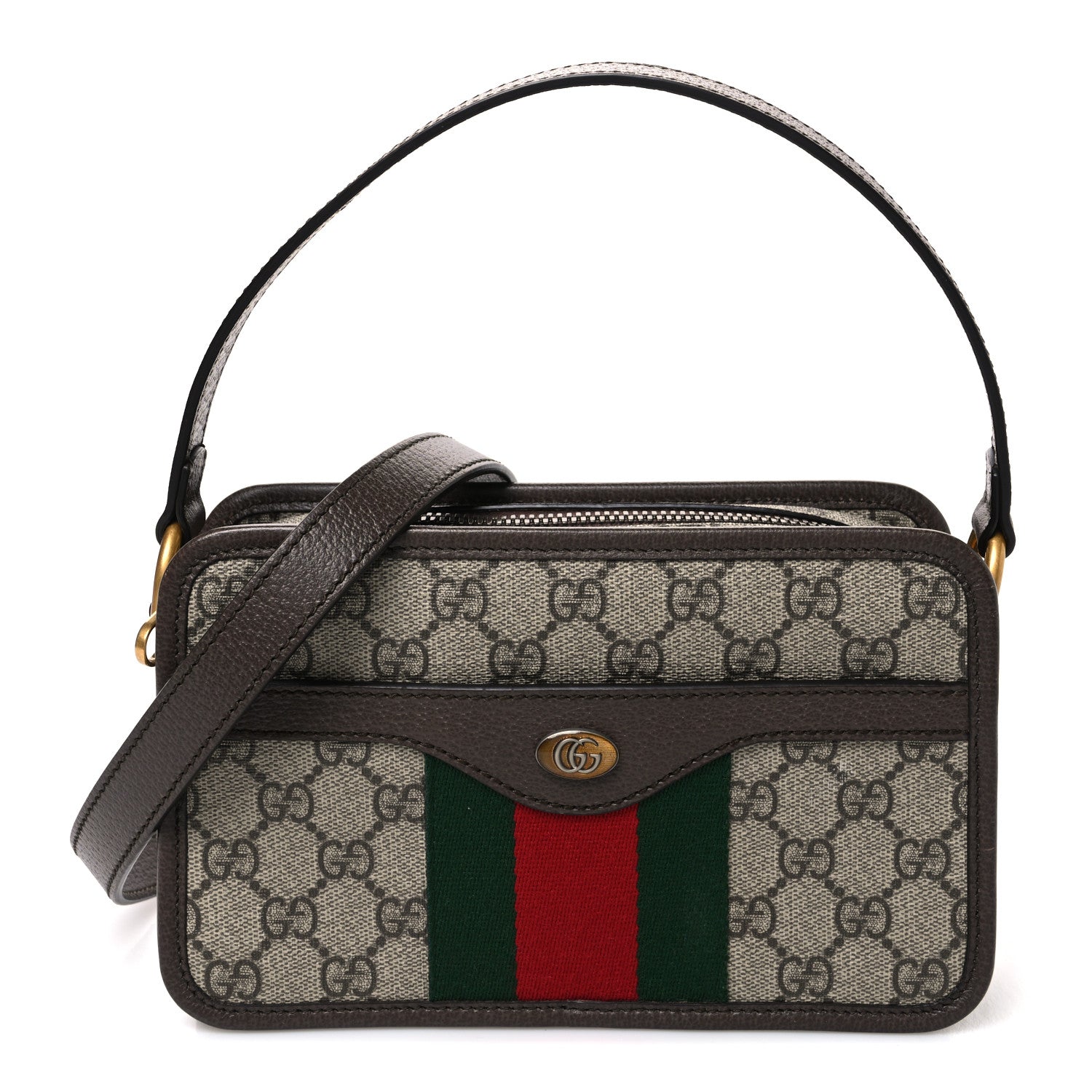 Gucci GG Supreme Monogram Web Ophidia Crossbody Bag Beige New Acero 1 of 10