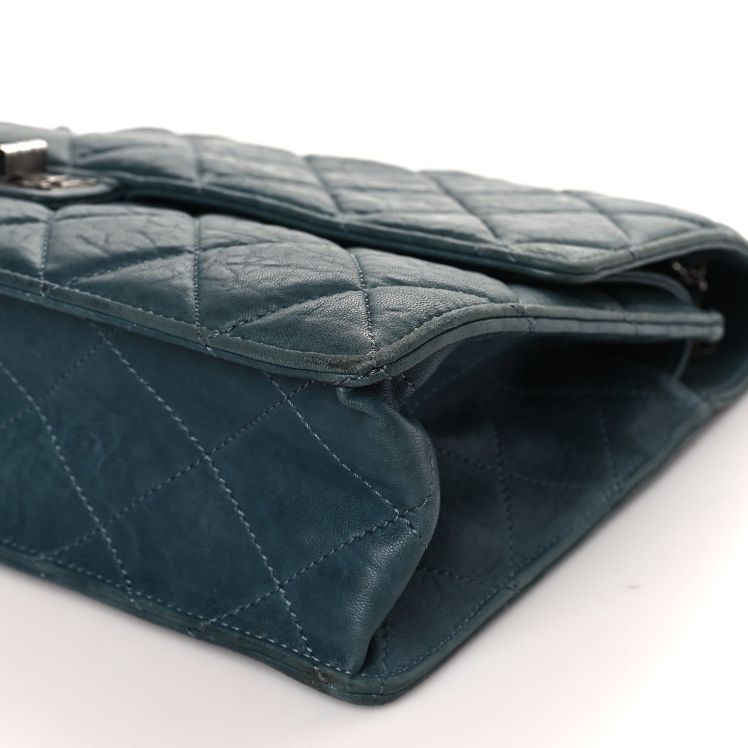 Chanel Washed Lambskin Quilted Maxi Take Away Flap Turquoise 9 of 9