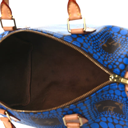 Louis Vuitton Monogram Kusama Town Speedy 30 Blue 5 of 11