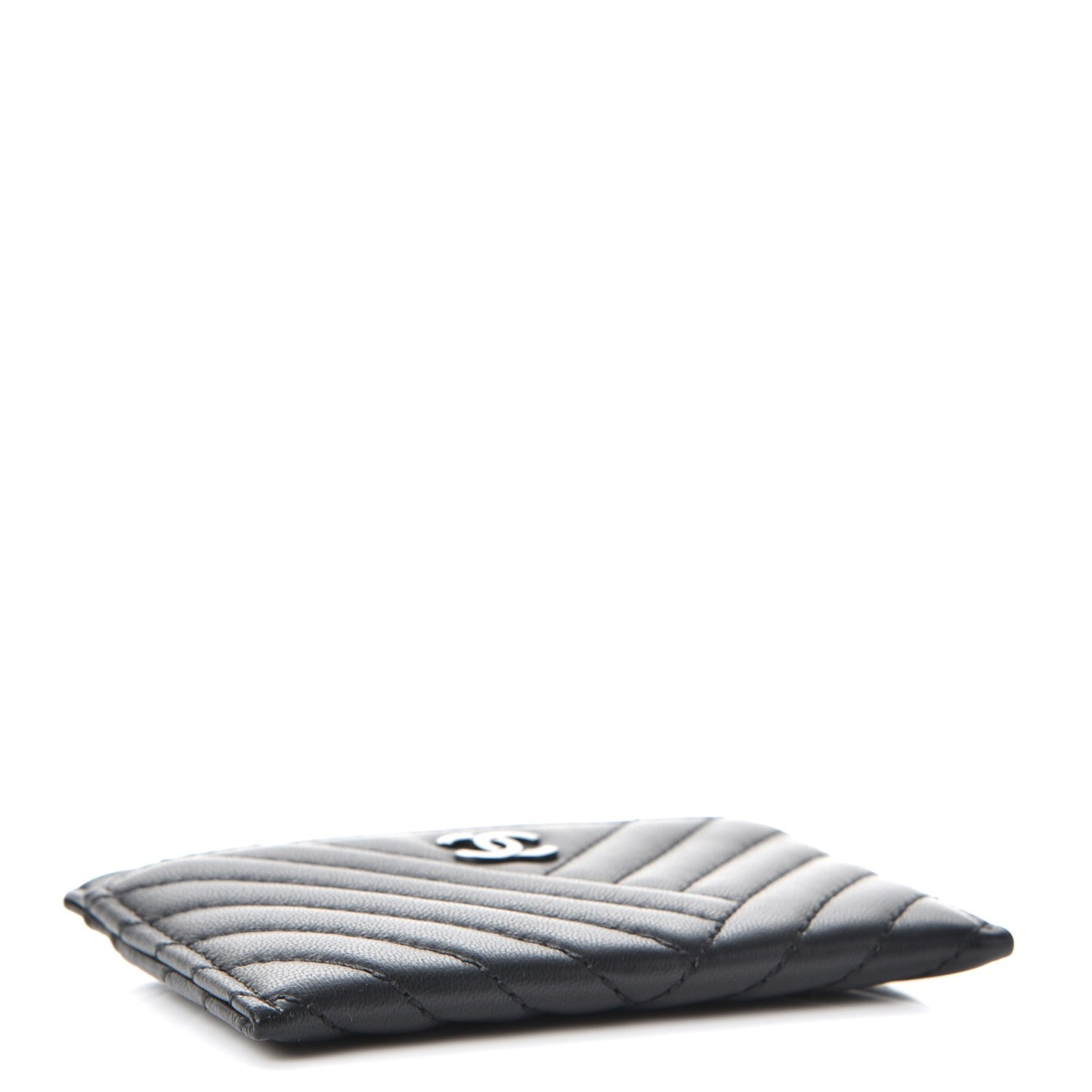 Lambskin Quilted CC Crossing Card Holder Black