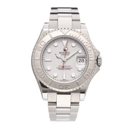Rolex Stainless Steel Platinum 35mm Yacht-Master Watch Silver 168622 1 of 4