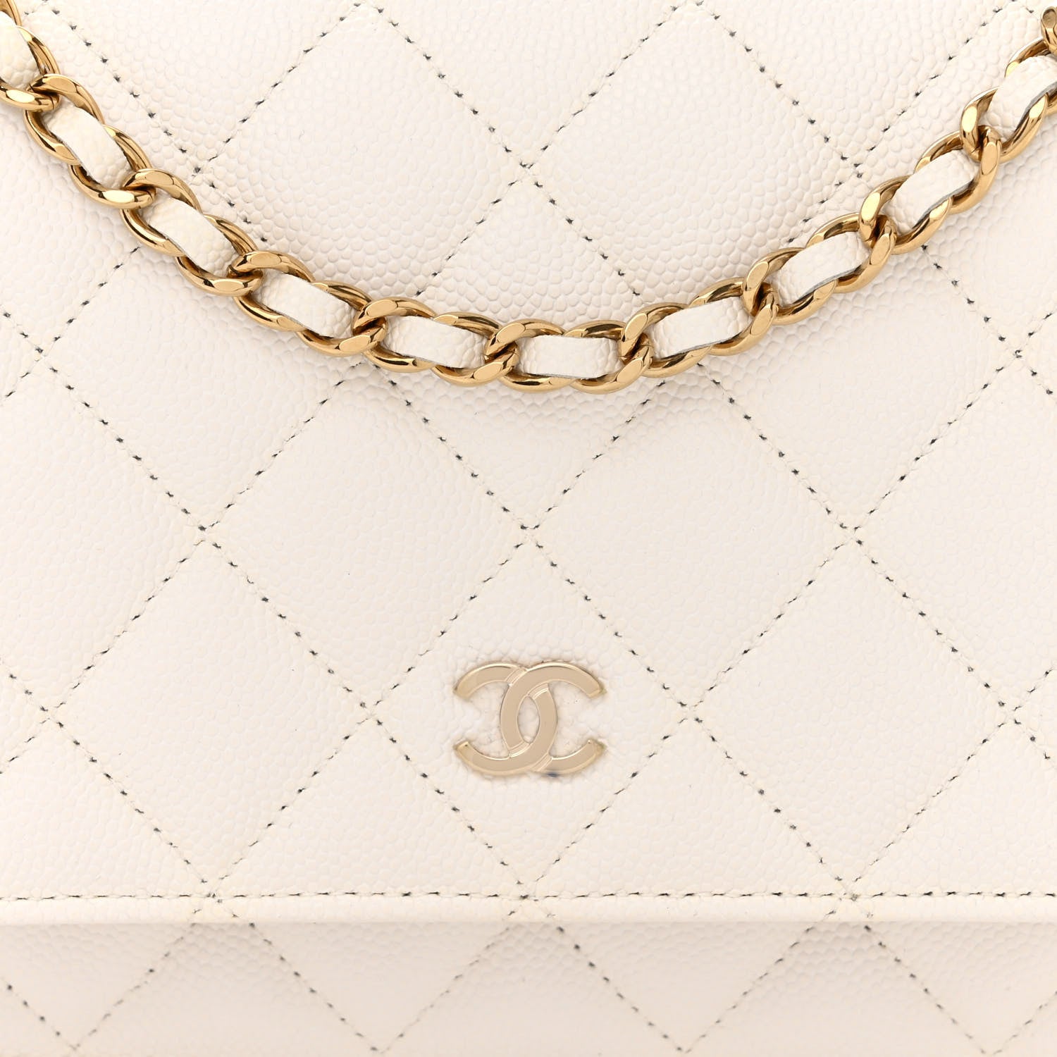 Chanel Caviar Quilted Wallet On Chain WOC White 9 of 12