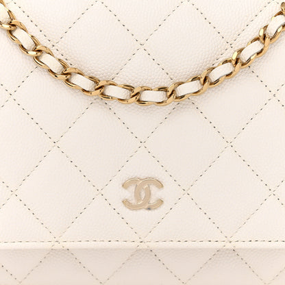 Chanel Caviar Quilted Wallet On Chain WOC White 9 of 12