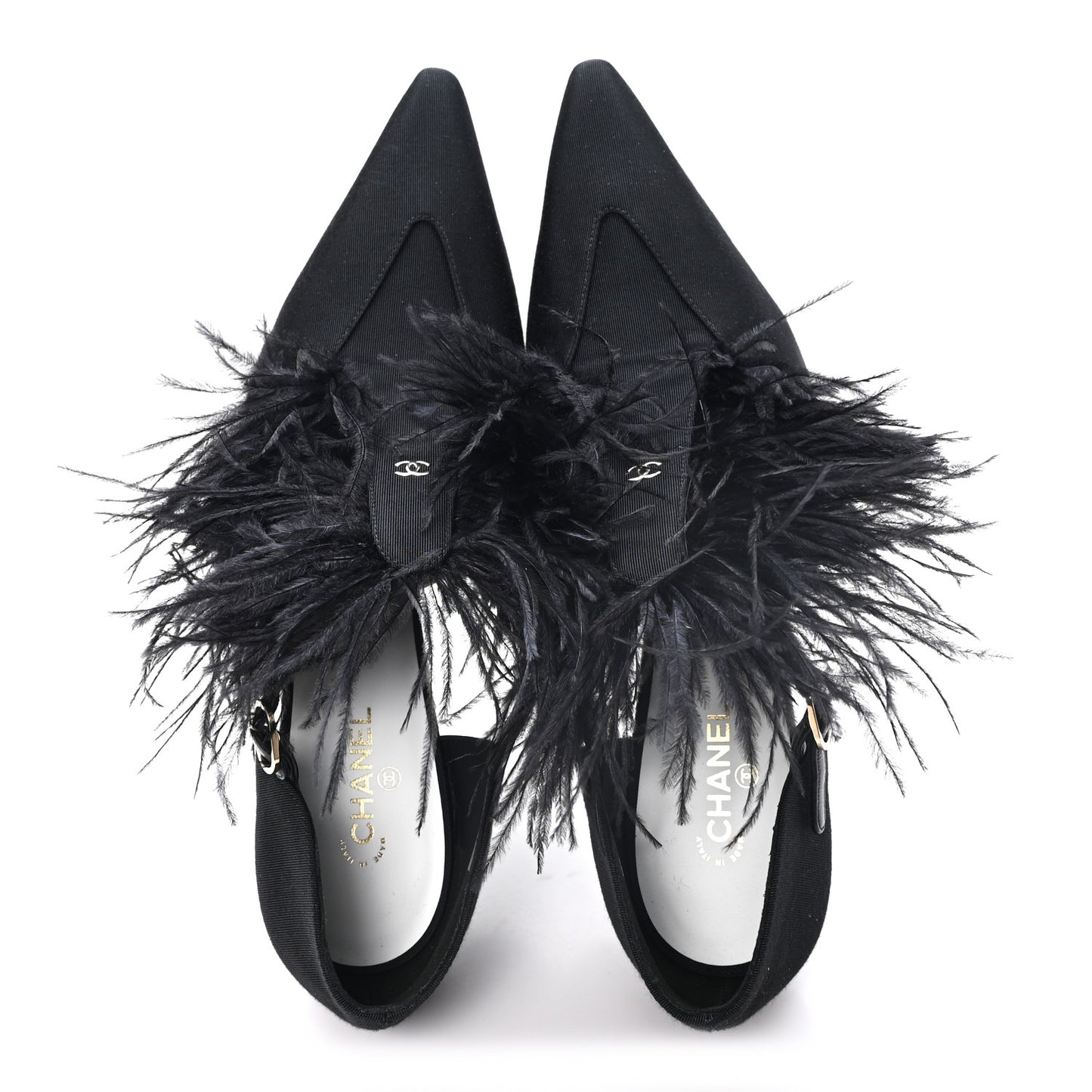 Grosgrain Feather Mary Jane Pumps 40 Black