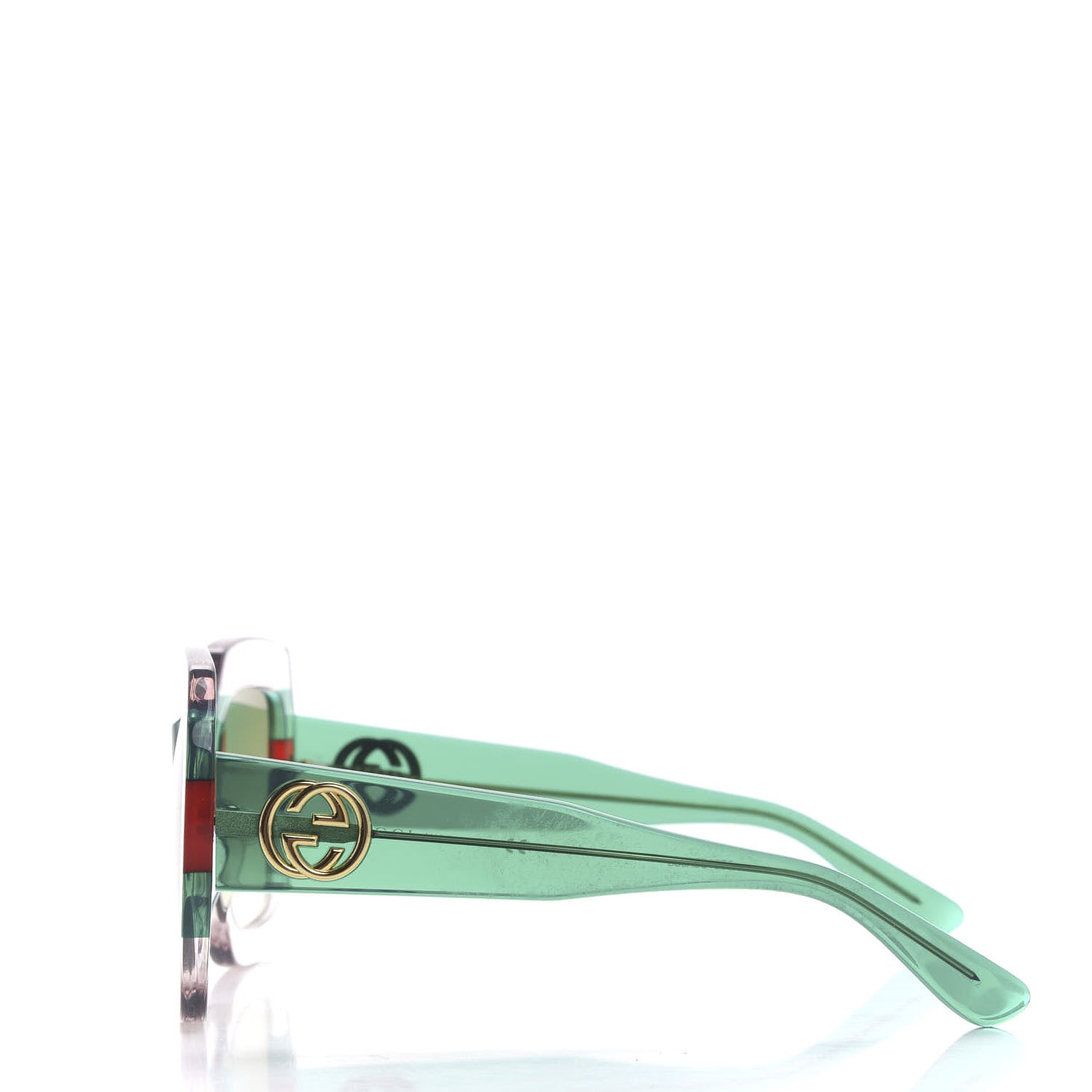 Gucci Square Web Frame GG0178S Sunglasses Green Red 3 of 8