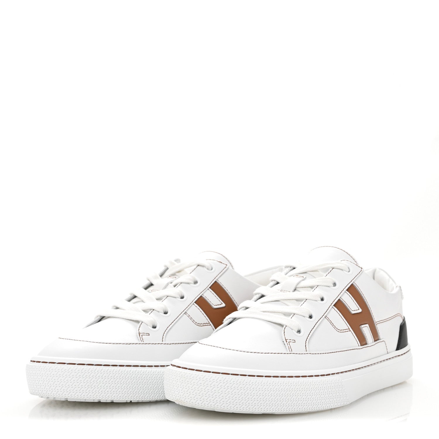 Hermes Calfskin Mens Deep Sneakers 39.5 White Naturel 4 of 12