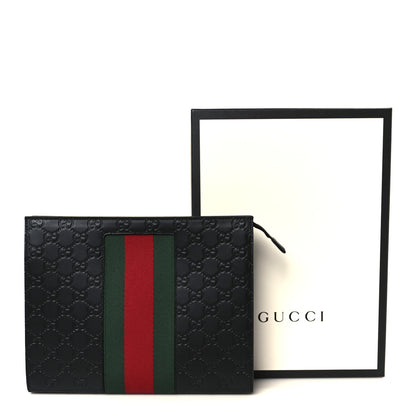 Gucci Guccissima Signature Web New Web Cosmetic Case Black 11 of 11