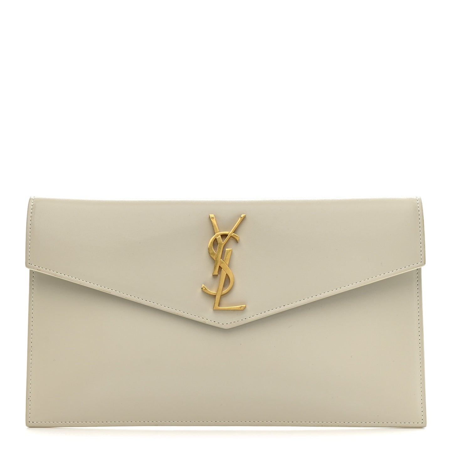 Smooth Shiny Calfskin Uptown Pouch Blanc Vintage