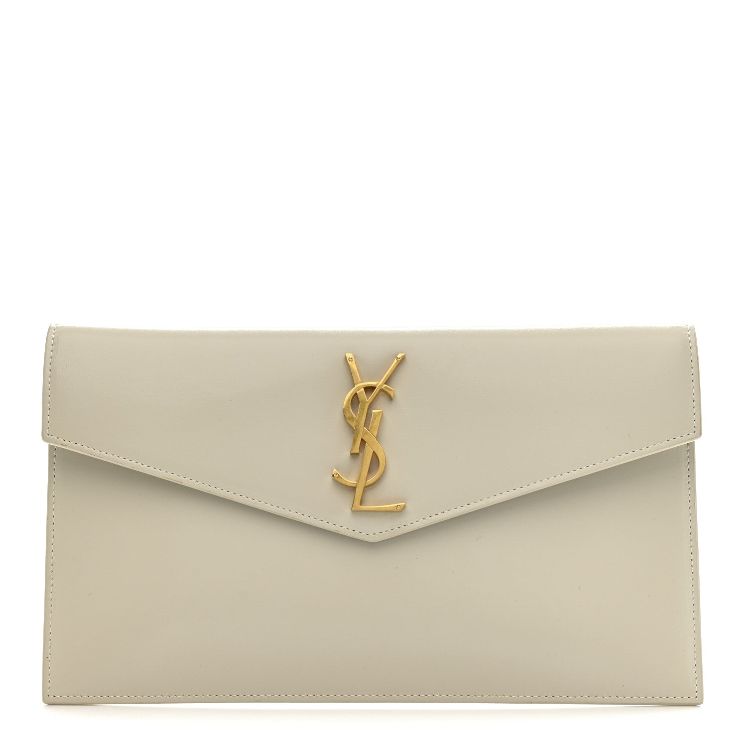 Saint Laurent Smooth Shiny Calfskin Uptown Pouch Blanc Vintage 1 of 9