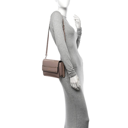 Valentino Garavani Pebbled Calfskin Rockstud Side Slip Crossbody Poudre 2 of 10