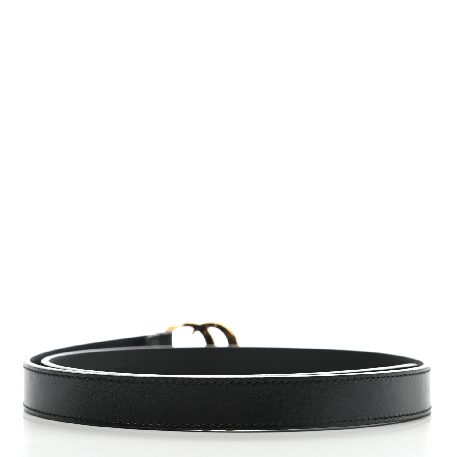 Gucci Plutone Calfskin Double G 20mm Belt 75 30 Black 2 of 5