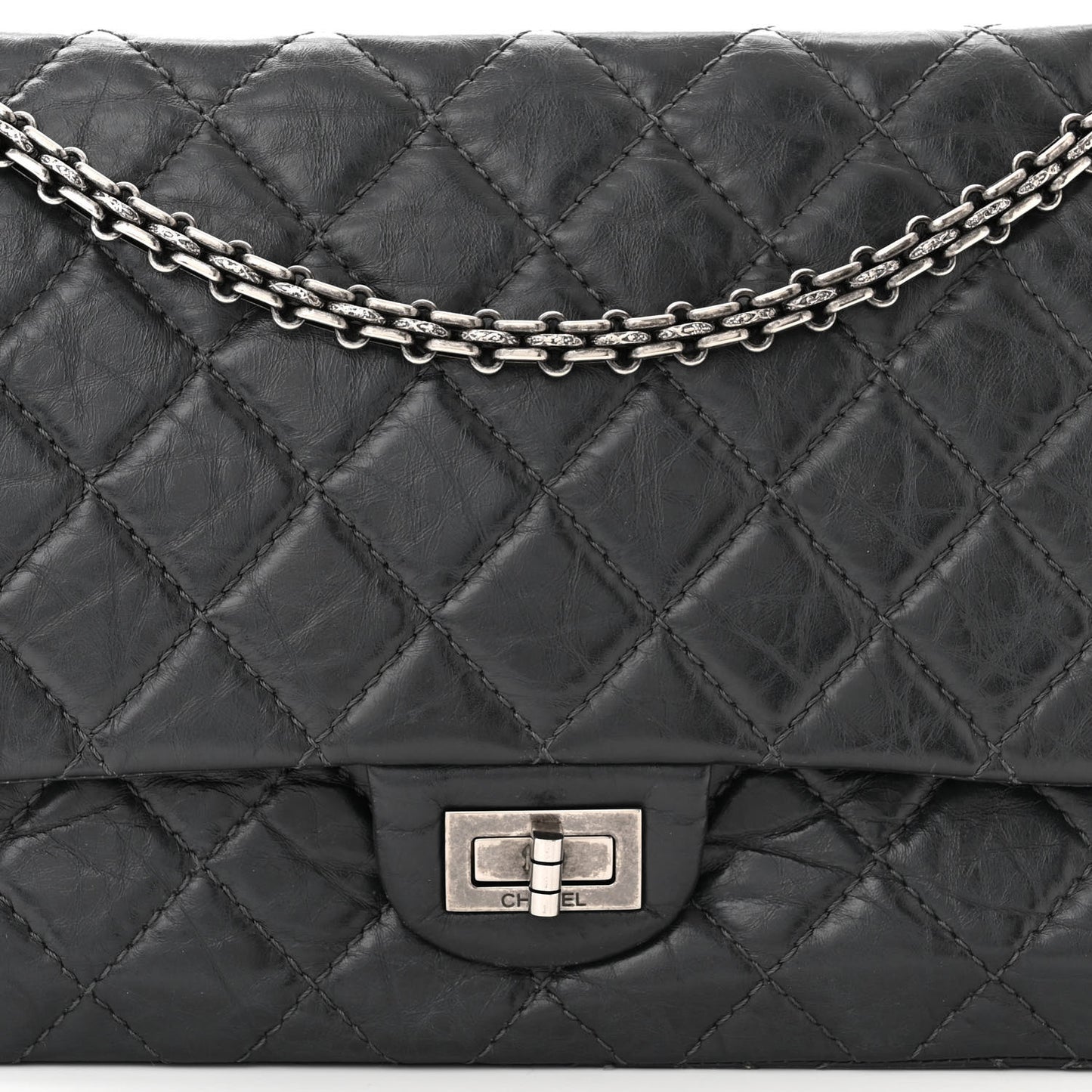 Aged Calfskin Quilted 2.55 Reissue 226 Flap Grey