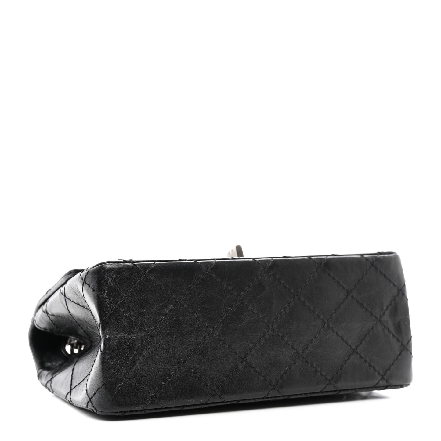 Aged Calfskin Quilted 2.55 Reissue Mini Flap Black