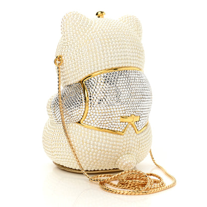 Judith Leiber Pearl Crystal Sweetheart Bear Minaudiere Clutch White 3 of 10