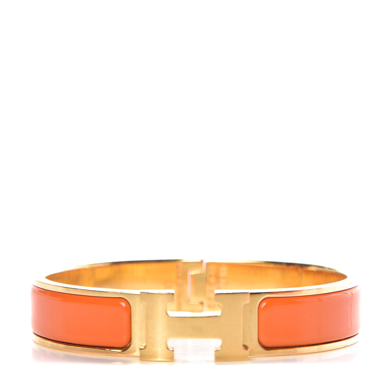 Hermes Enamel Narrow Clic Clac H Bracelet PM Orange 1 of 6