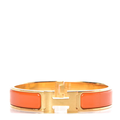 Hermes Enamel Narrow Clic Clac H Bracelet PM Orange 1 of 6