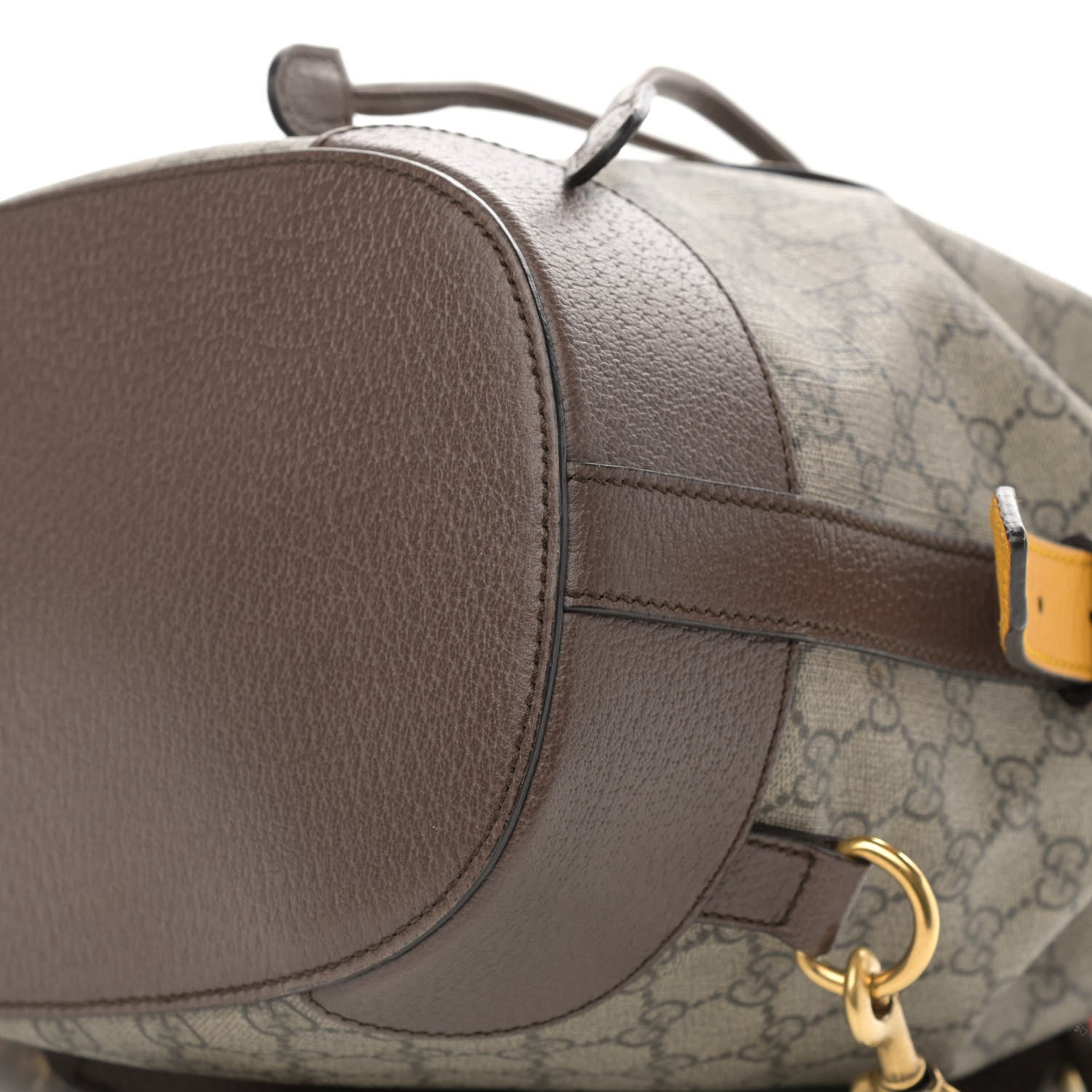 Gucci GG Supreme Monogram Neo Vintage Drawstring Bucket Backpack Beige New Acero Crop 10 of 22