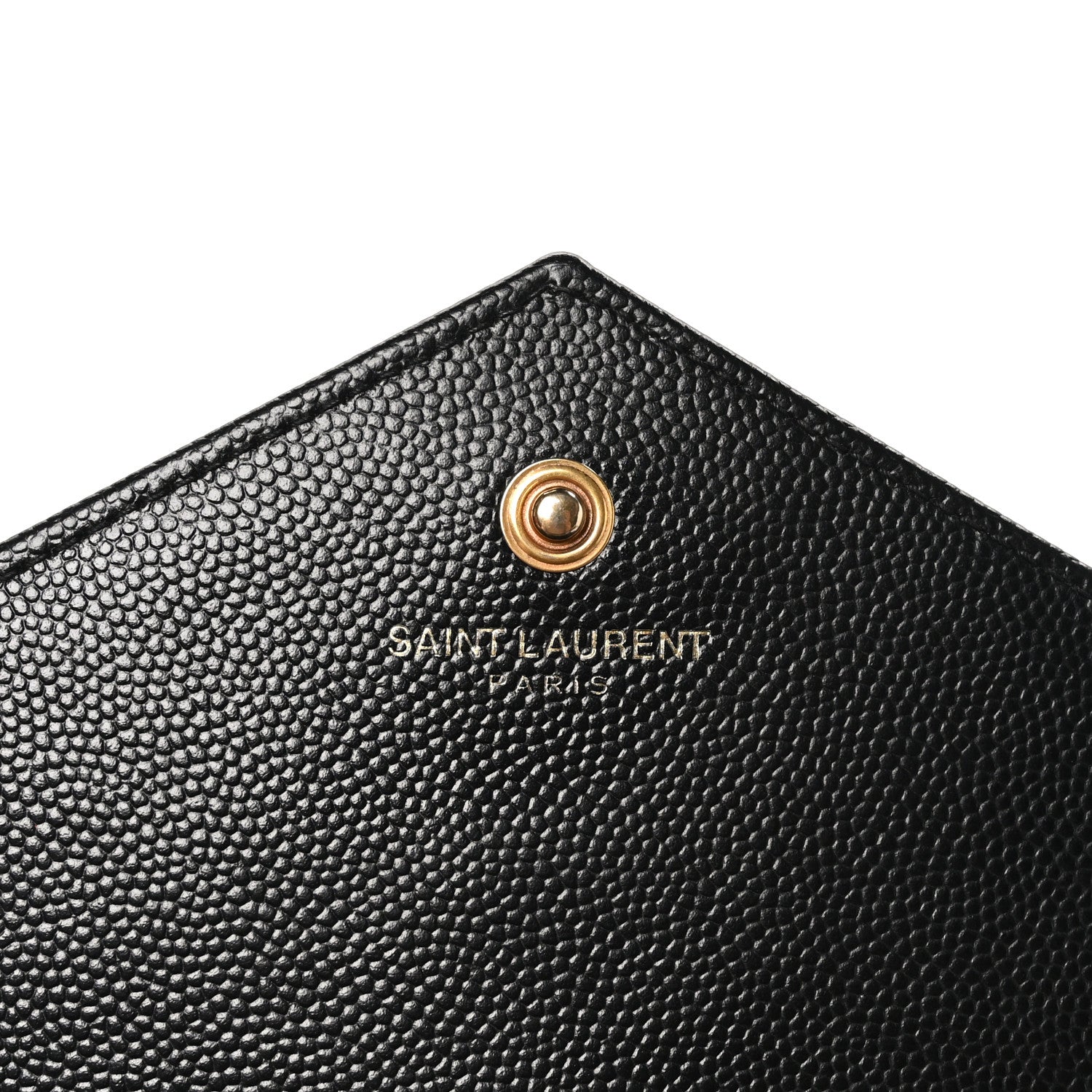 Saint Laurent Grain De Poudre Matelasse Chevron Monogram Chain Wallet Black 7 of 10