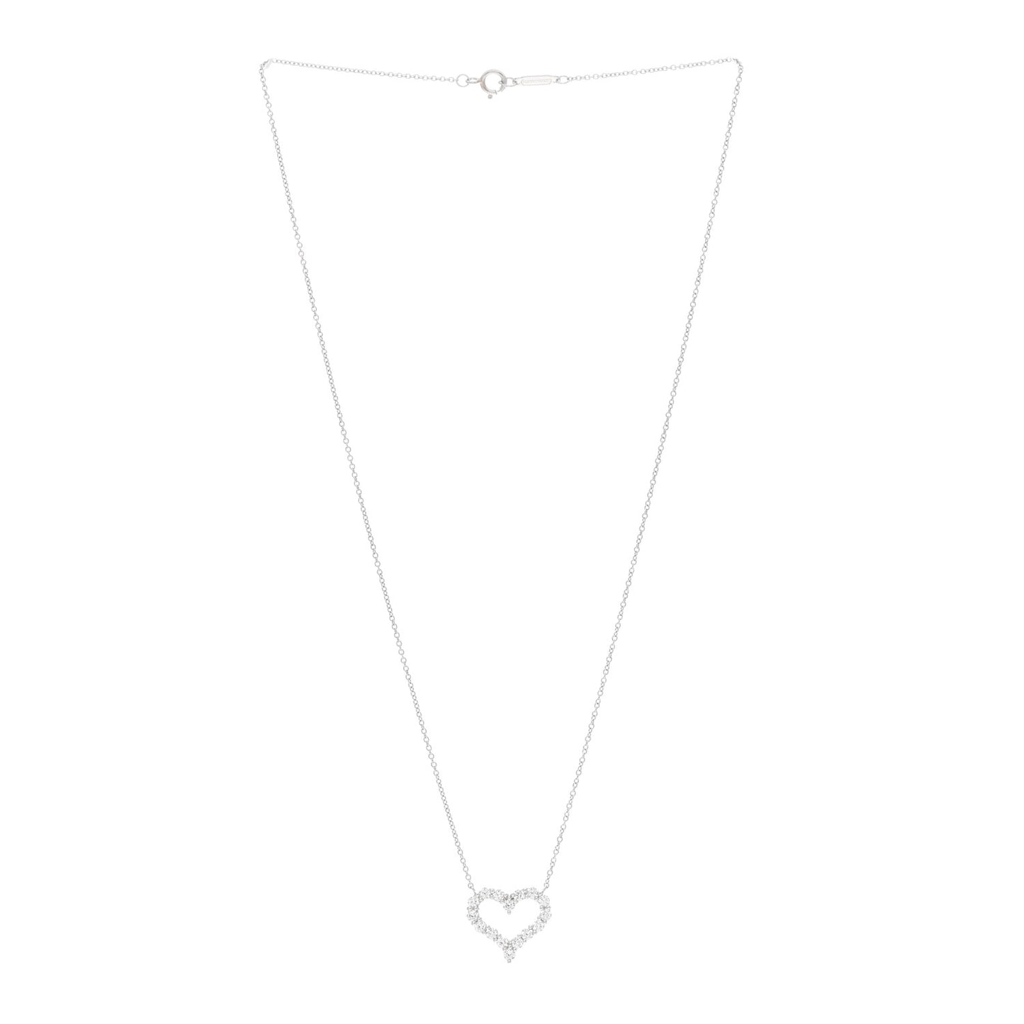 Platinum Diamond Small Heart Pendant Necklace