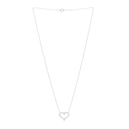 Tiffany Platinum Diamond Small Heart Pendant Necklace 3 of 7