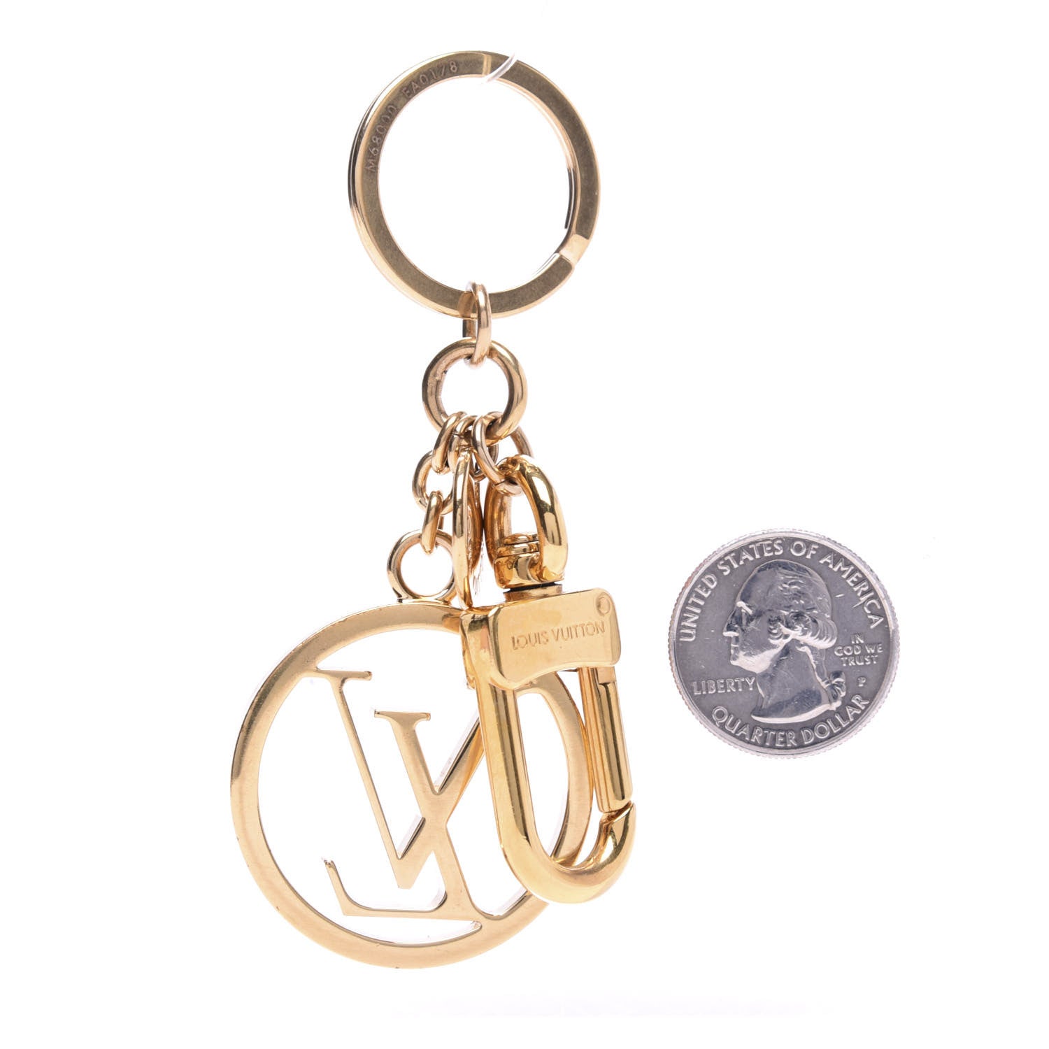 Louis Vuitton LV Circle Bag Charm Key Holder Gold 2 of 5