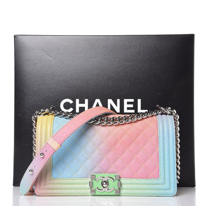 Chanel Caviar Quilted Medium Cuba Rainbow Boy Flap Multicolor 8 of 8