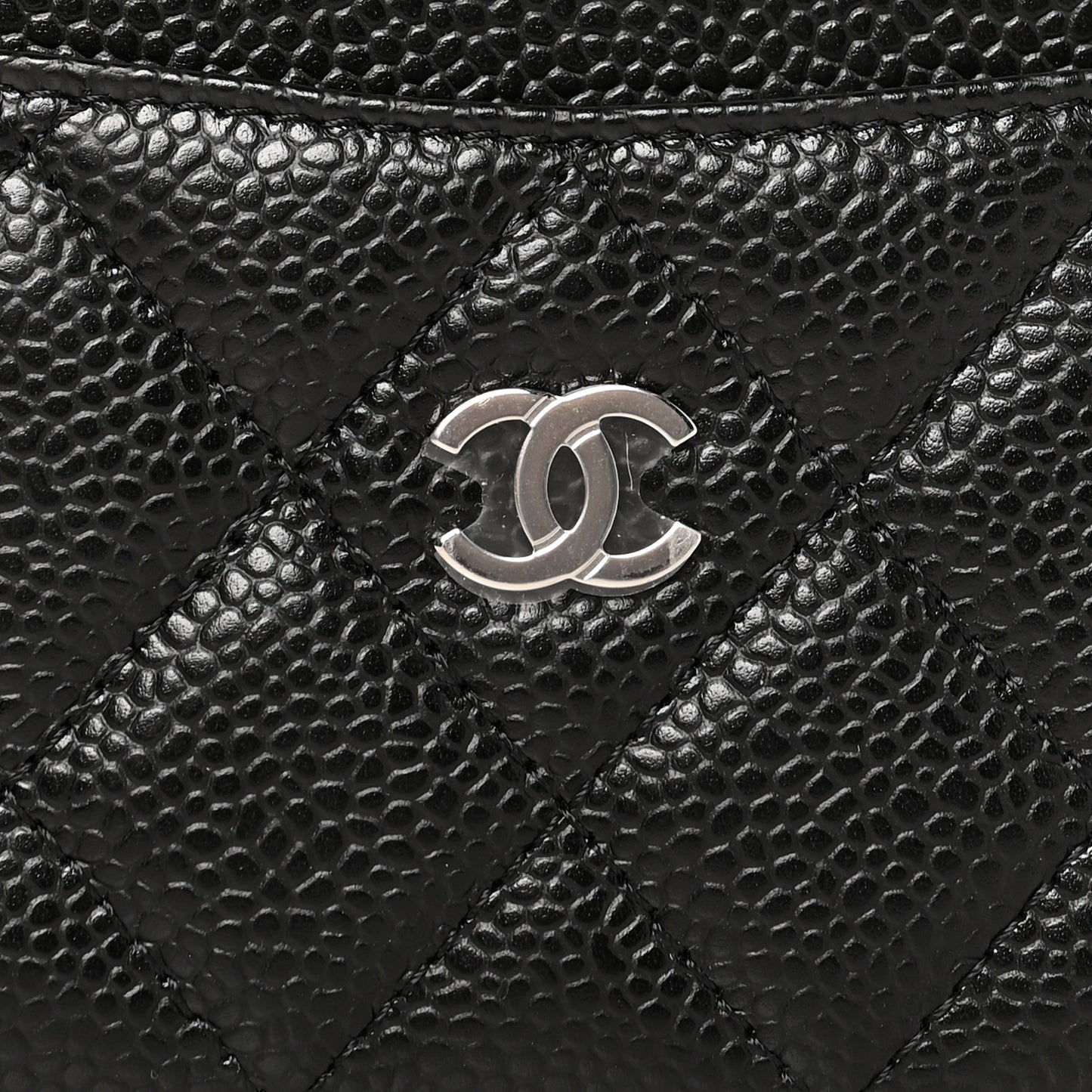 Caviar Quilted Card Holder Black