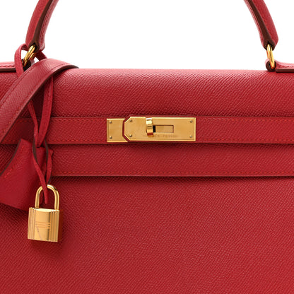 Hermes Epsom Kelly Retourne 32 Rouge Vif 8 of 12