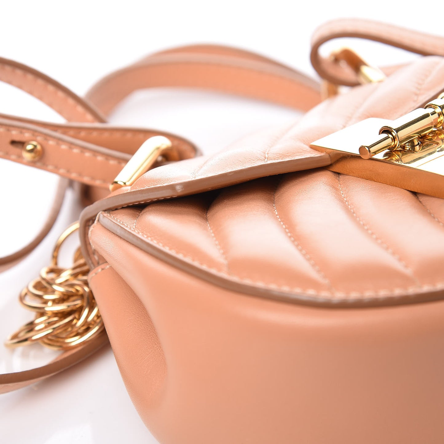 Calfskin Quilted Mini Drew Bijou Shoulder Bag Blushy Pink
