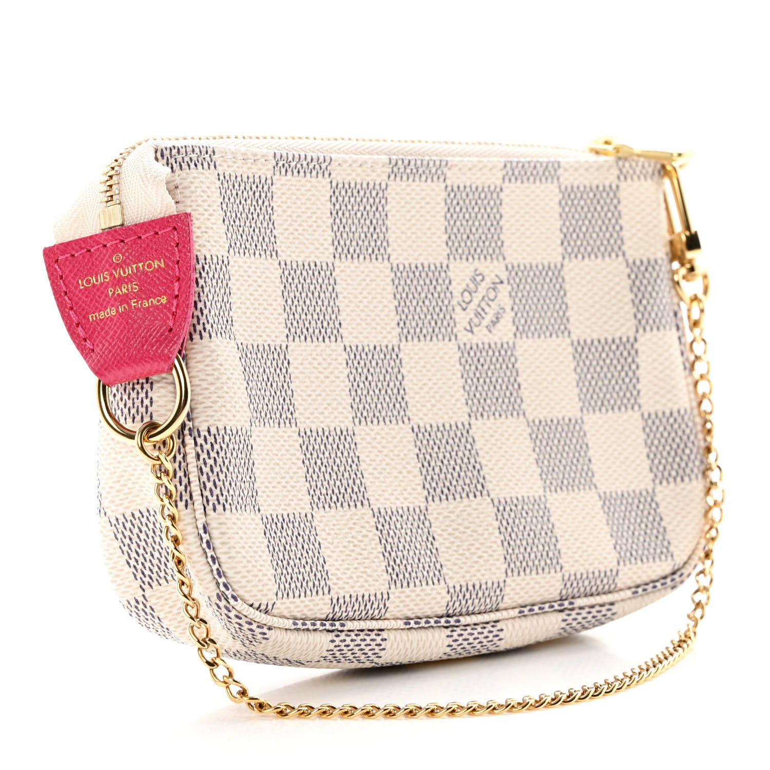 Louis Vuitton Damier Azur 2021 Christmas Animation Hollywood Mini Pochette Accessories Fuchsia 3 of 7