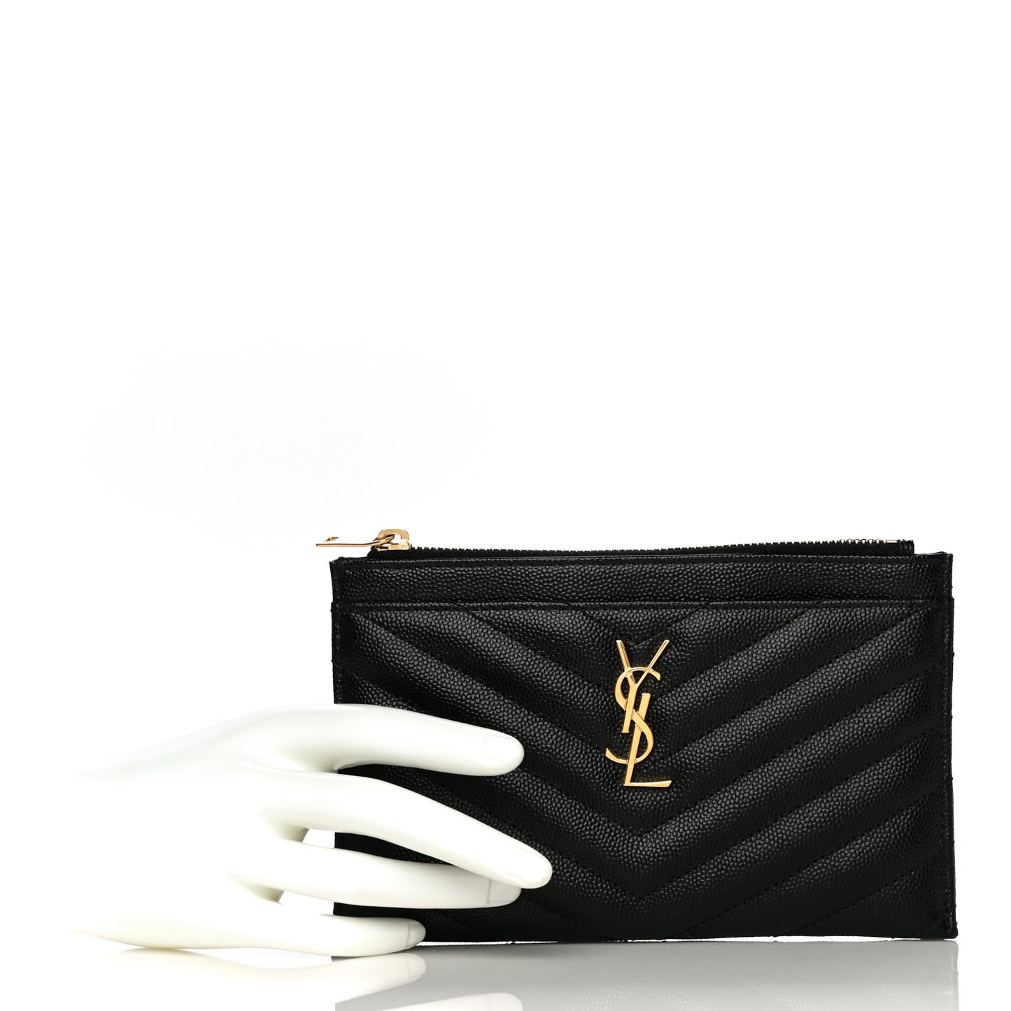 Grain De Poudre Chevron Monogram Bill Pouch Black