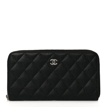 Chanel Caviar Quilted Large Gusset Zip Around Wallet Black 1 of 10