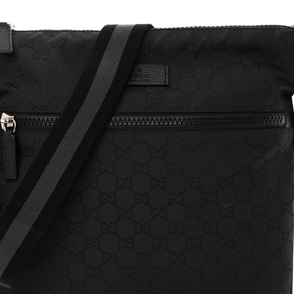 Gucci Nylon Monogram Medium Flat Messenger Bag Black 8 of 11