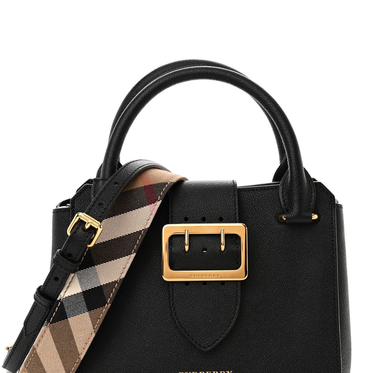 Soft Grain Calfskin Small Buckle Tote Black