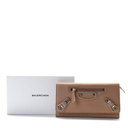 Balenciaga Chevre Silver Metallic Edge Hardware Money Wallet Rose Des Sables 8 of 8