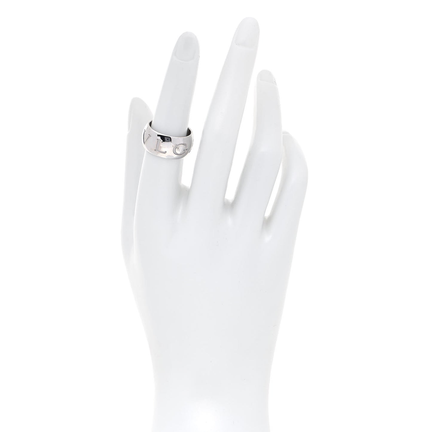 18K White Gold Monologo Band Ring 55 7.25