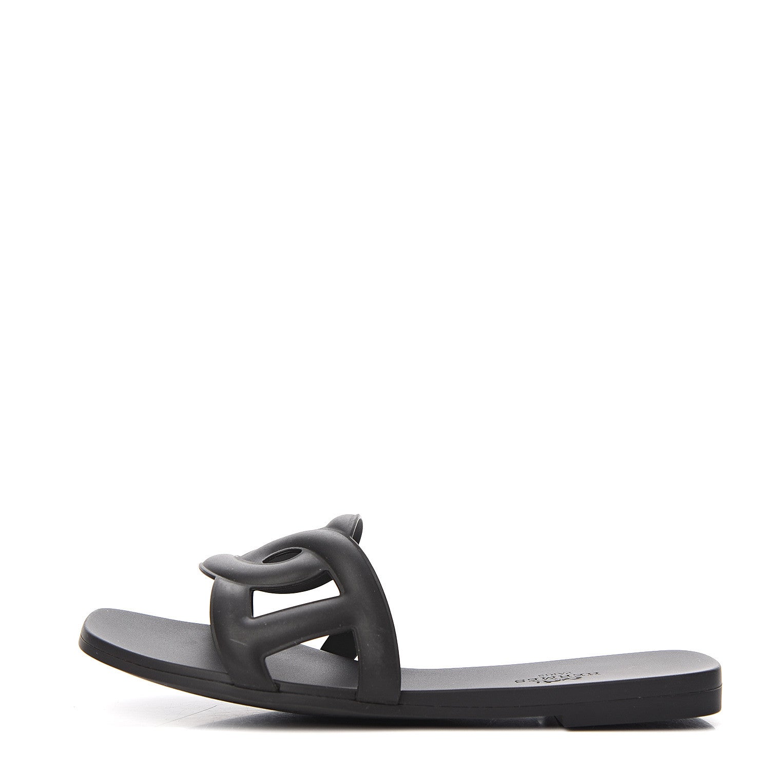 Hermes Rubber Aloha Sandals 35 Black 1 of 8