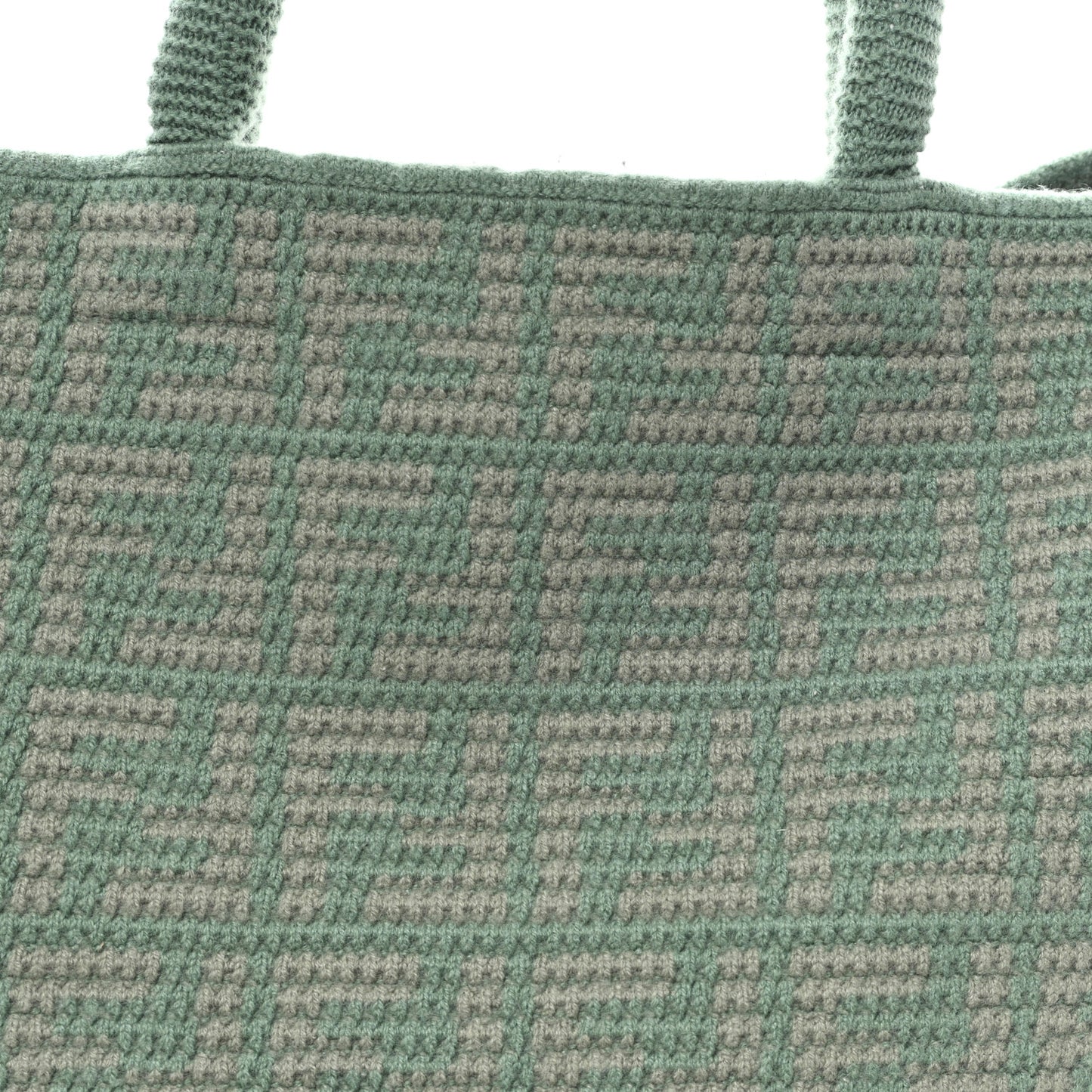 Cashmere Knit FF Large Shopper Tote Verde Islanda