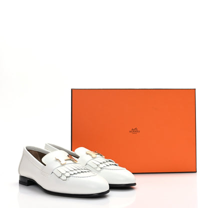 Hermes Calfskin Womens Royal Loafer 36 White 9 of 9