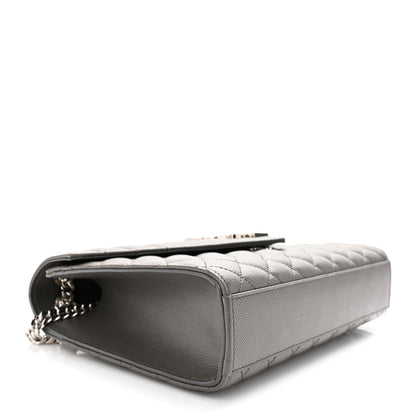 Saint Laurent Grain De Poudre Textured Mixed Matelasse Medium Triquilt Monogram Satchel Earth 4 of 11