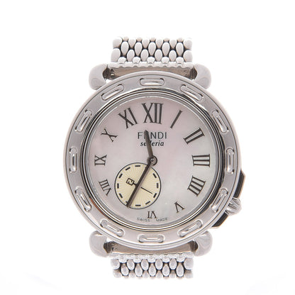 Fendi Stainless Steel Mother of Pearl 37mm 8100M Selleria Quartz Watch Silver 1 of 8