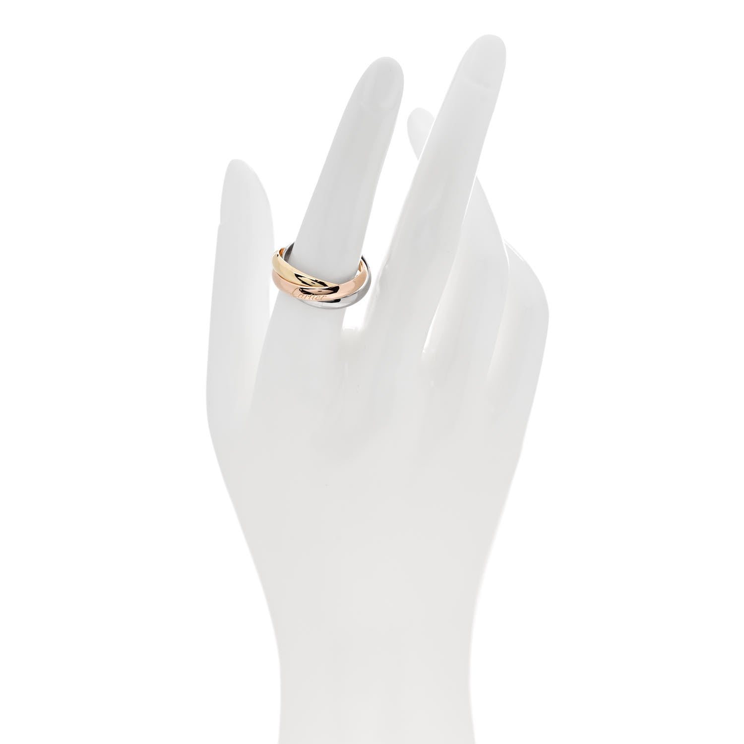 Cartier 18K Pink Yellow White Gold Classic Trinity Ring 55 7.25 2 of 5