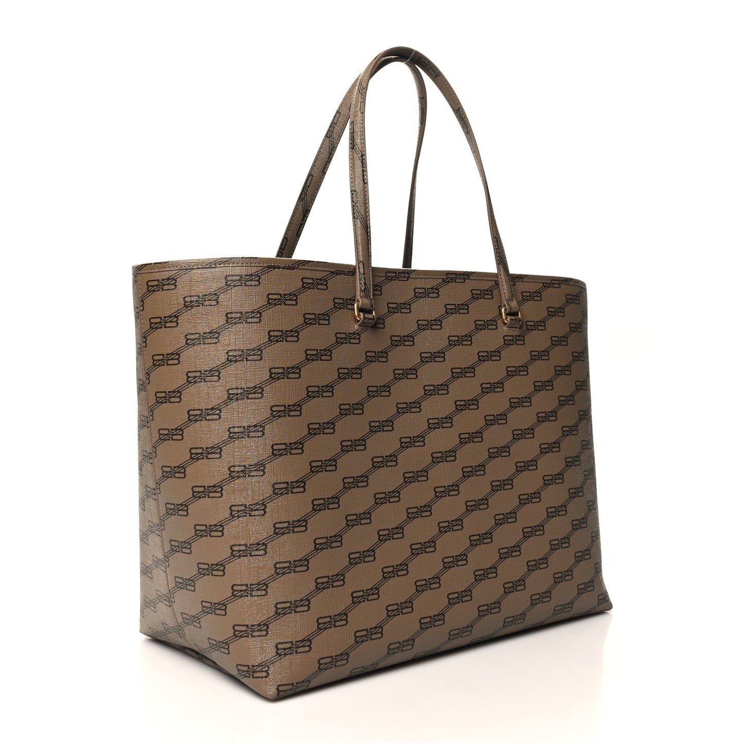 Coated Canvas BB Monogram Large Signature East West Shopper Bag Beige Brown